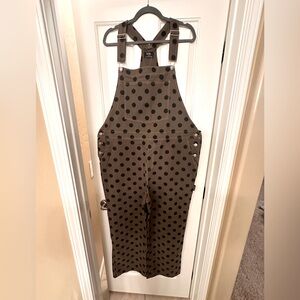 Dressed in LALA Polka Dot Jumpsuit - Brown and Black